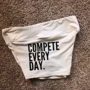 Compete Every Day white crossfit shorts